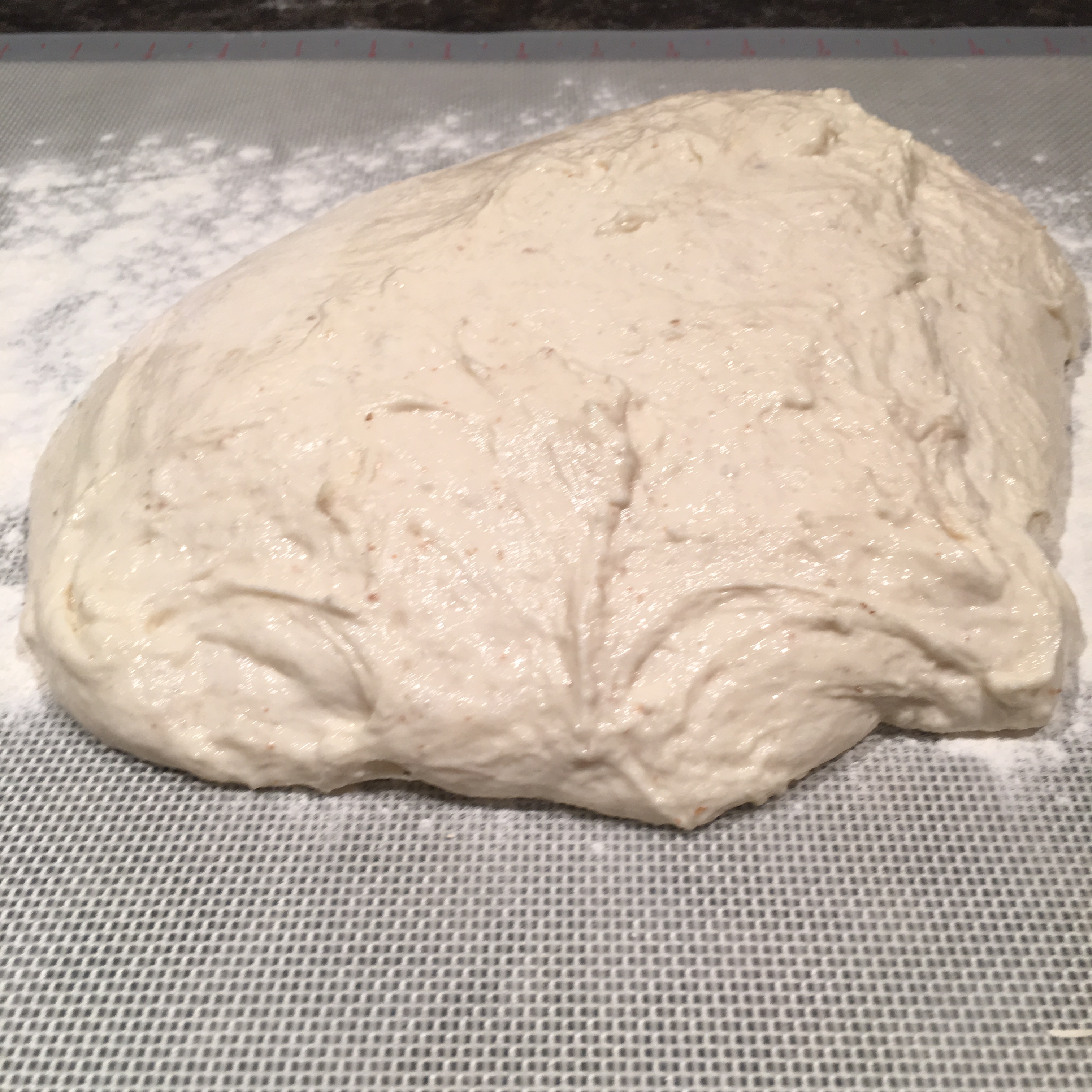 6-Risen dough dumped out
